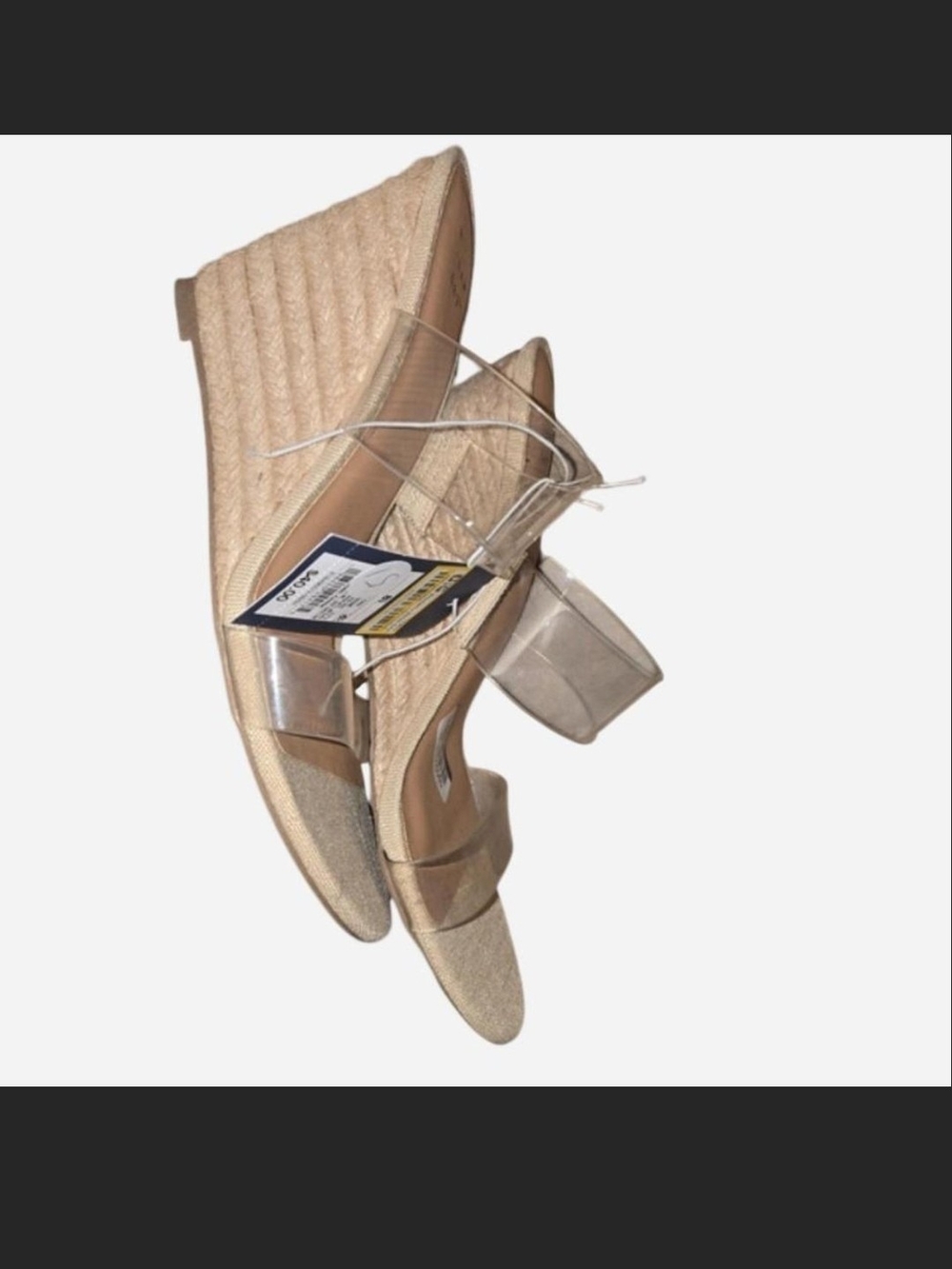 a new day Beige Wedge Sandals with Clear Straps - Women